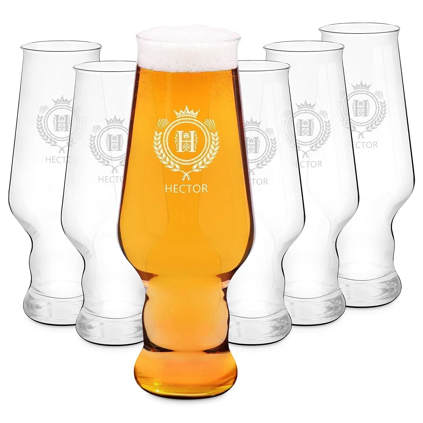 Maverton Ensemble de Chopes à Bière Personnalisées de 0,4l | 400ml, Verres de haute qualité avec gravure pour homme, Cadeau pour tous les amateurs de bière, Monde