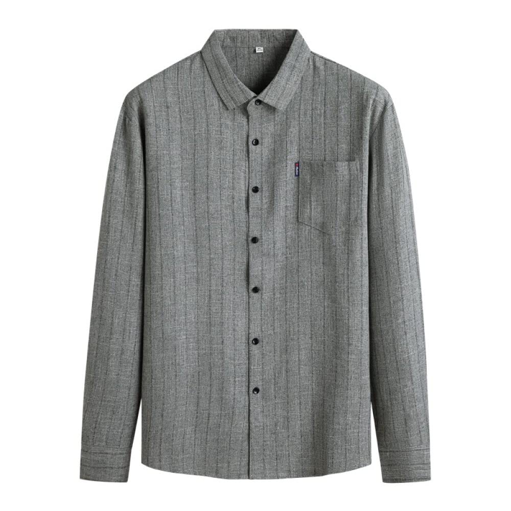 HGJH Herren Flanellhemd, Langärmliges Thermohemd Für Herren Großes Streifen-Freizeithemd In Grün Button-Down-Baumwollholzfäller-Bequemhemd Lässiges Arbeitshemd Für Männer Und Jungen