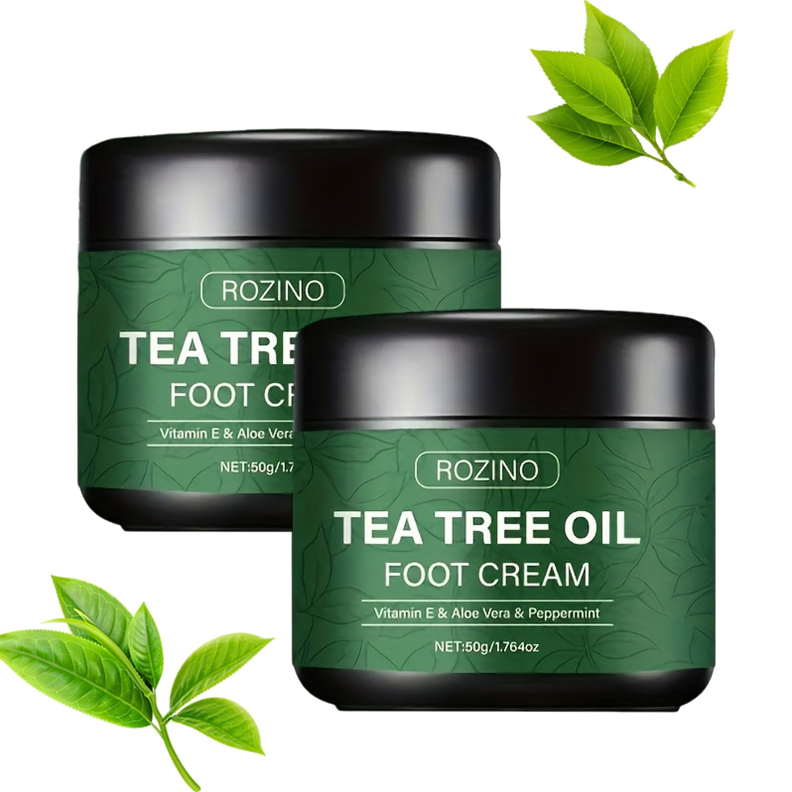2Pack Tea Tree Oil Foot Cream for Cracked Heels, Moisturizing Foot Balm