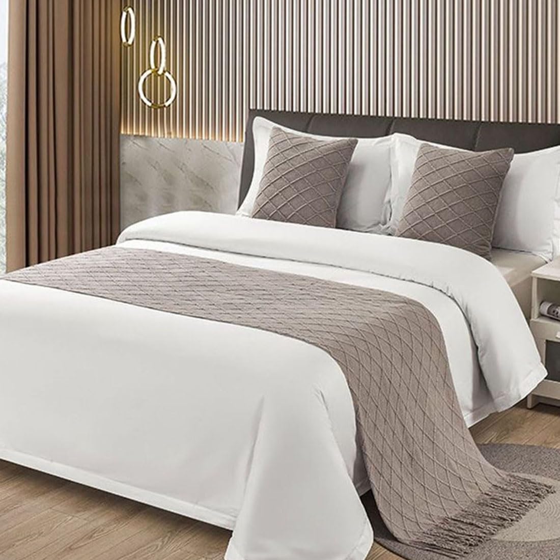 Moderno camino de cama suave de punto de color sólido, protección que no se decolora, para el hogar, hotel, dormitorio, sala de boda, bufanda suave para la cama