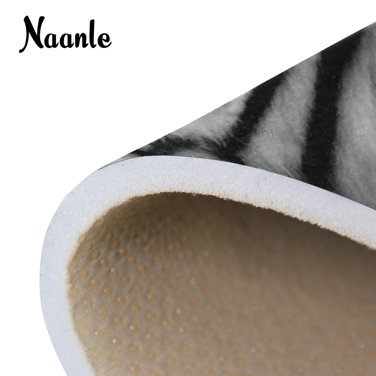 Naanle Zwierzę tygrys obszar dywan 13 cm x 18 cm, tajemniczy tygrys w czerni i bieli poliester obszar dywan mata do salonu jadalni akademika pokoju sypialni dekoracja domu