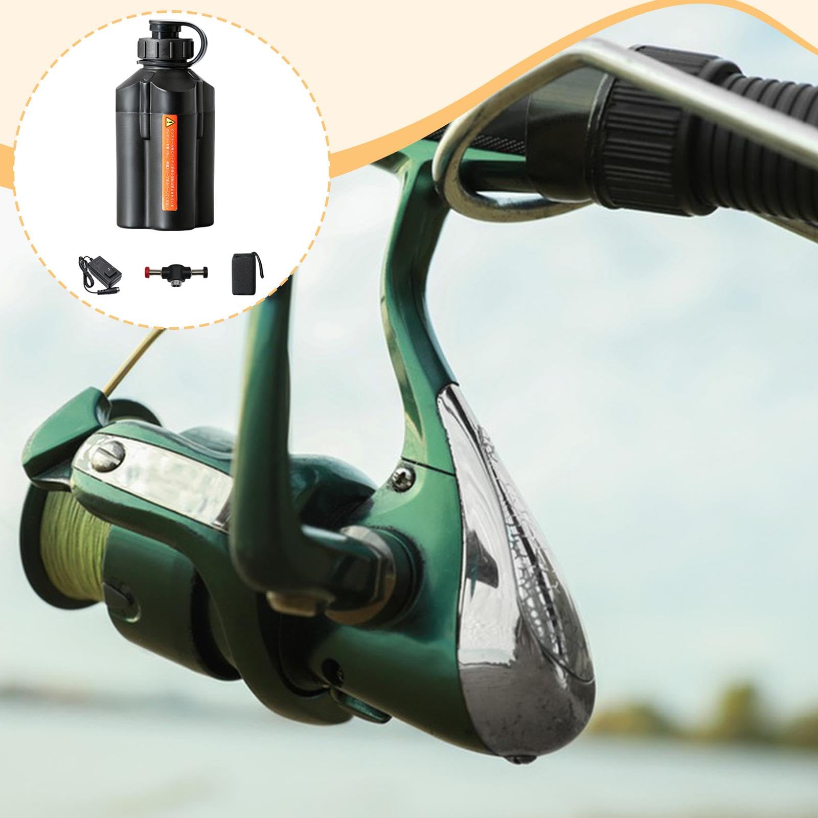Baoblaze Carrete de Pesca eléctrico con batería de Rendimiento Profesional de 3500 mAh y 14,8 V para Modelos 200J-/L 200J/200j-l Serie 600 Ezh1500, Set a