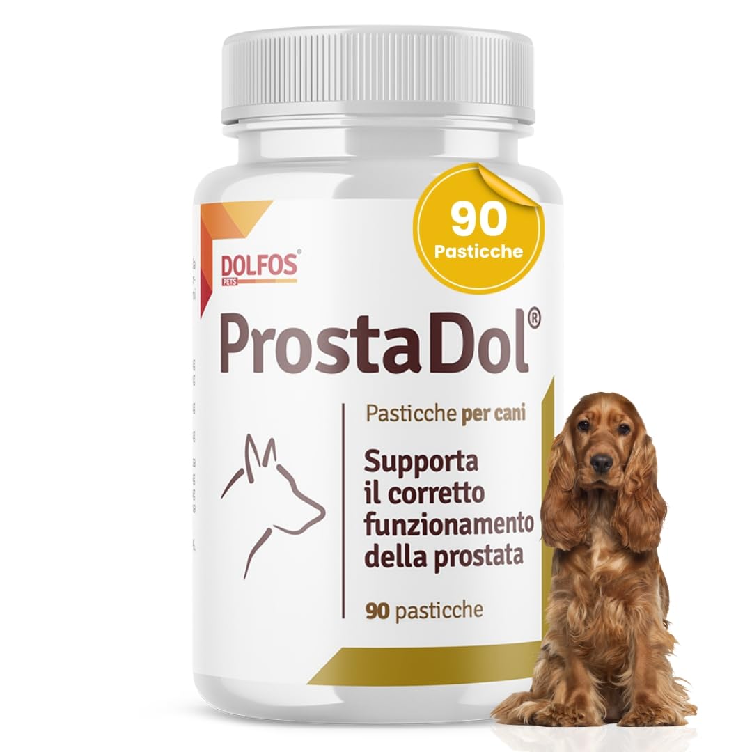 Dolfos Pets Dolvit ProstaDol Integratori per Cane, 90 Compresse, Prostata e Vie Urinarie, con Beta-Sitosteroli e Estratti Naturali, Integratore per Cani Anziani e Adulti