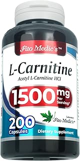 Lab - l carnitine - 1500 mg per Serving, 200 Capsules, l-carnitine - High Potency of - Acetyl l-carnitine -Supports Natural Energy Production, Supports Memory-Focus - carnitine - High Absorption.
