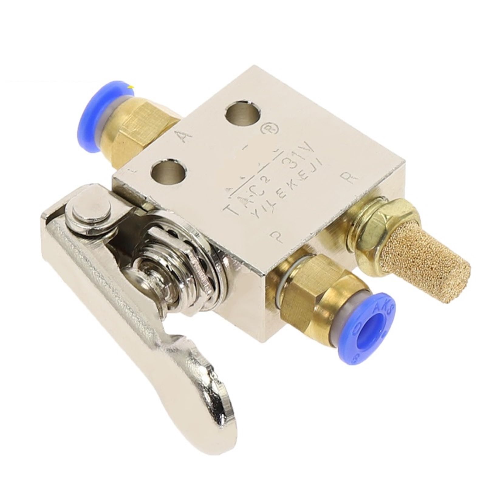 Zawór TAC2-31P 1/8", gwint 2 pozycje, 3-drożny reset sprężyny, dźwignia powietrza, przełącznik pneumatyczny, zawór w armaturę, tłumik (TAC2-31P-4 mm)