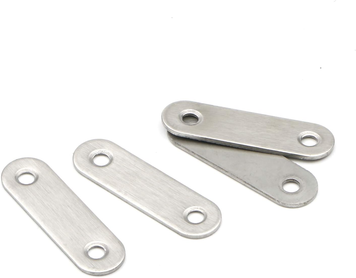 Pxyelec 2.2 Inch 2 Holes Stainless Steel Flat Mending Repair Plate Bracket Connector Flat Straight Brace Fixing Repair Plated Joint Bracket Pack of 20 - Image 5