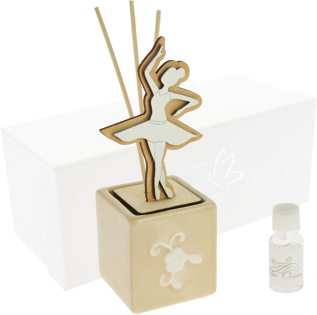 Diffuser Cube Ballerina Wood/Porcelain 7 X 17 + Perfume C/AST.