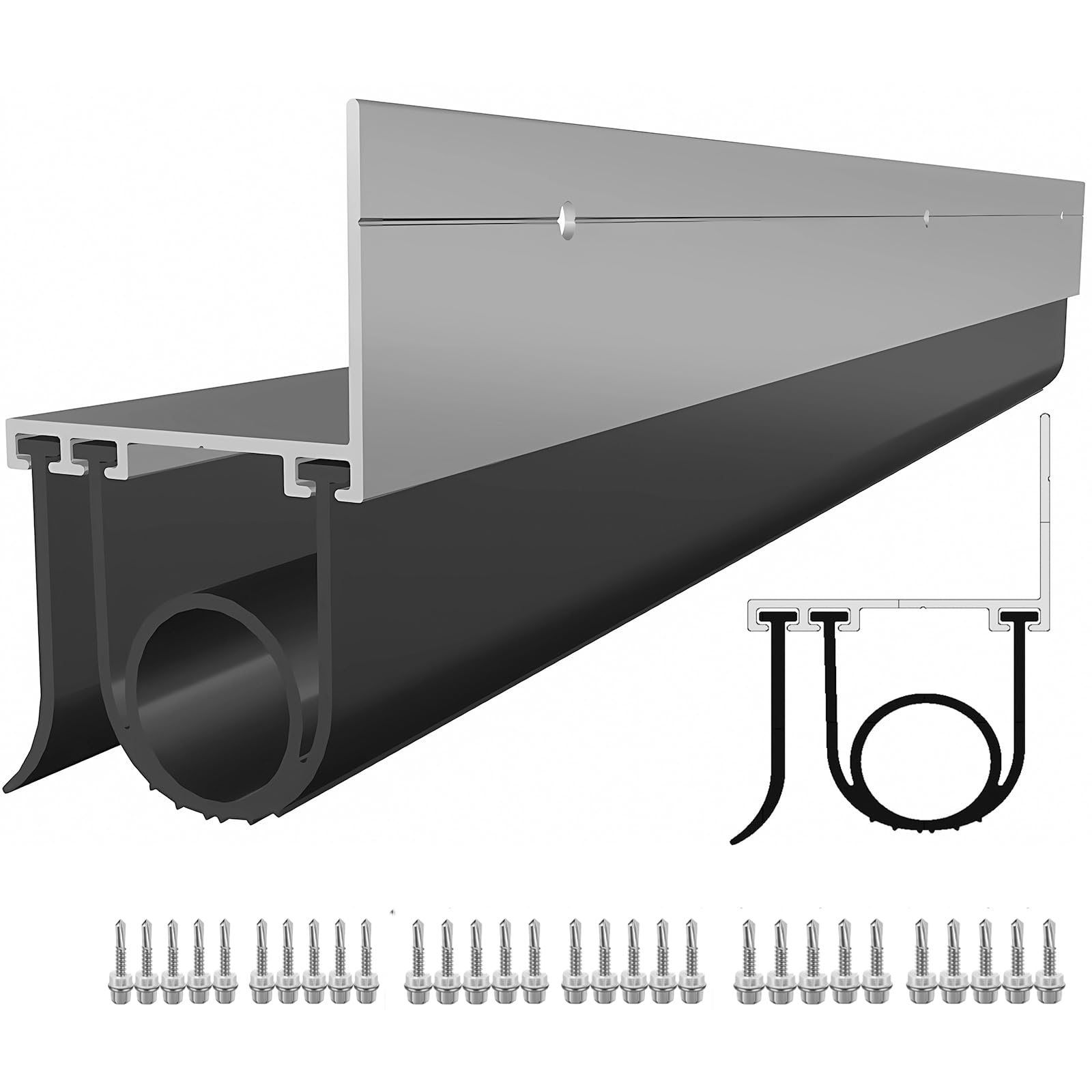 YONOVNEW Weatherproofing Garage Door Bottom Seal, Garage Door Threshold Seal, Universal Fit, 16FT for Insulation and Protection