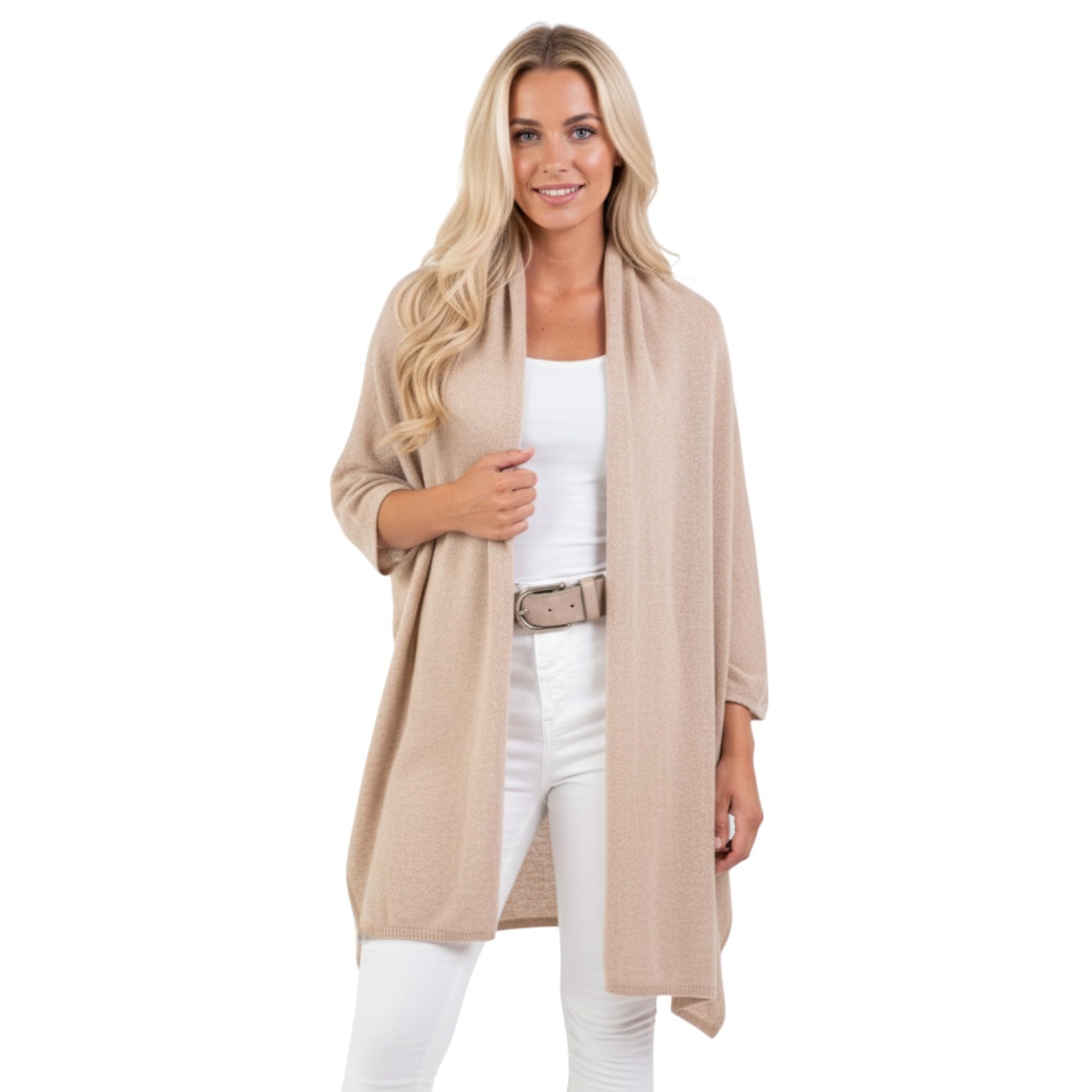 Bufanda unisex de cachemir para mujer, fabricada en Italia, talla única, verde, Talla única