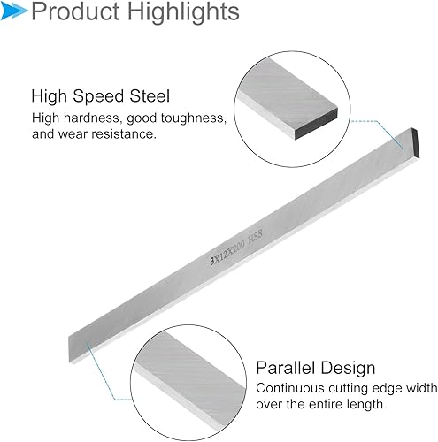 Miniatura 5 de Broca de herramienta cuadrada, 0.118 in x 0.472 in x 7.874 in, herramienta de torneado de acero de alta velocidad 4241 Molino de cortador de moscas