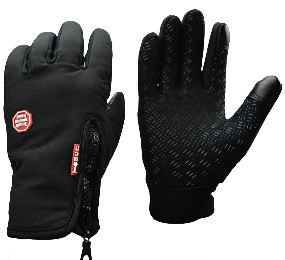 LinRin Outdoor Cycling Glove Touchscreen Smart Phone Gloves repel water well (XL, black)