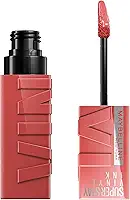Maybelline NY SuperStay Vinyl Ink Batom Líquido, Longa Duração, Acabamento Vinil Espelhado e Efeito Gloss, Brilho Instantâneo, Conforto para os Lábios, Fórmula Vegana, Cor Peachy 4,2ml