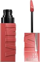 Maybelline NY SuperStay Vinyl Ink Batom Líquido, Longa Duração, Acabamento Vinil Espelhado e Efeito Gloss, Brilho Instantâneo, Conforto para os Lábios, Fórmula Vegana, Cor Peachy 4,2ml