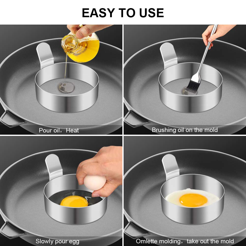 7 anillos de huevo frito, moldeador de huevos fritos, molde de tortilla con círculos de metal antiadherentes, molde de huevo de acero inoxidable, herramienta de cocina para freír huevos, accesorios de 7 anillos de huevo frito, moldeador de huevos fritos, molde de tortilla con círculos de metal antiadherentes, molde de huevo de acero inoxidable, herramienta de cocina para freír huevos, accesorios de