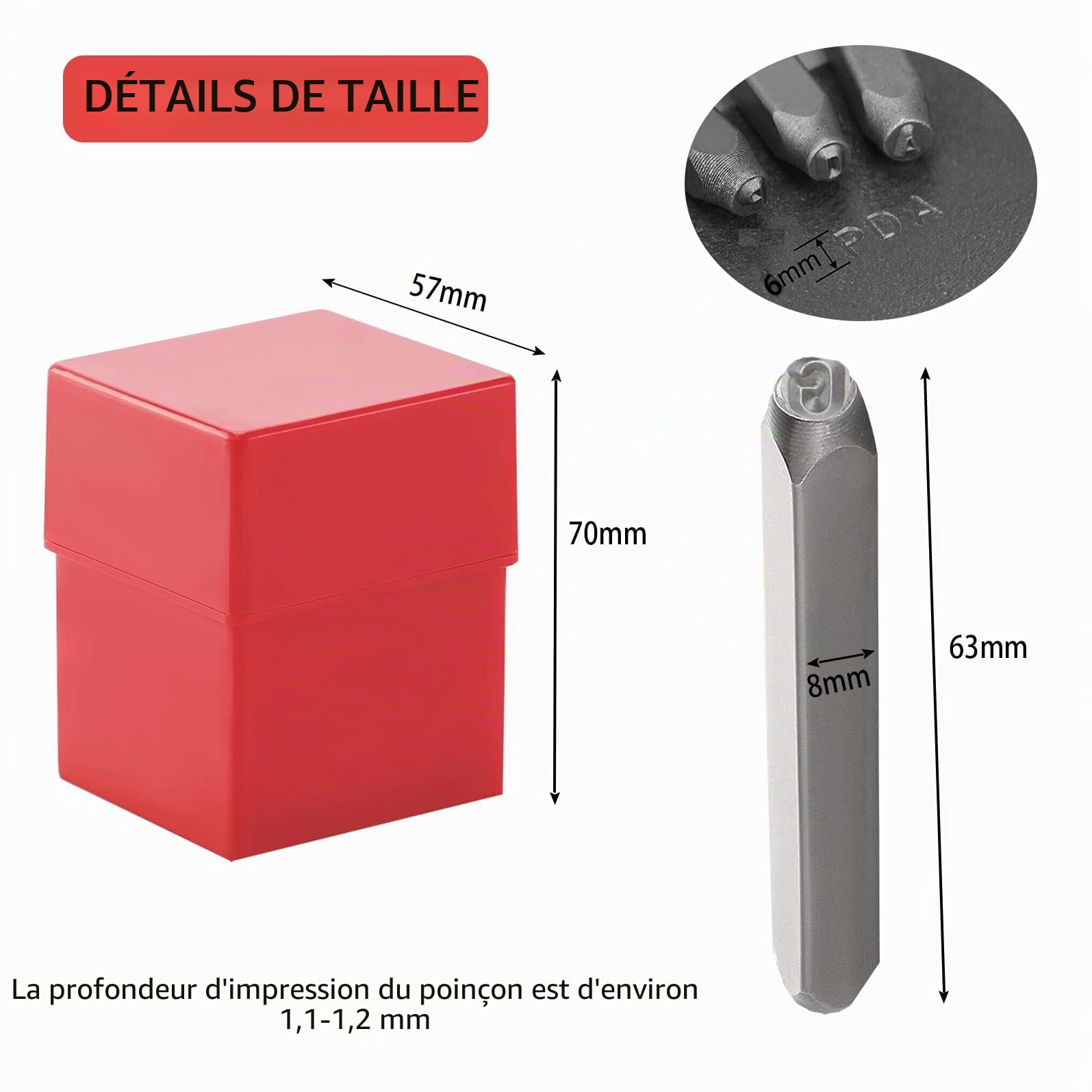 Lot de 36 chiffres et lettres alphabet A-Z, 0-9 et tampons pour bricolage, cuir, plastique, bois, métal, aluminium