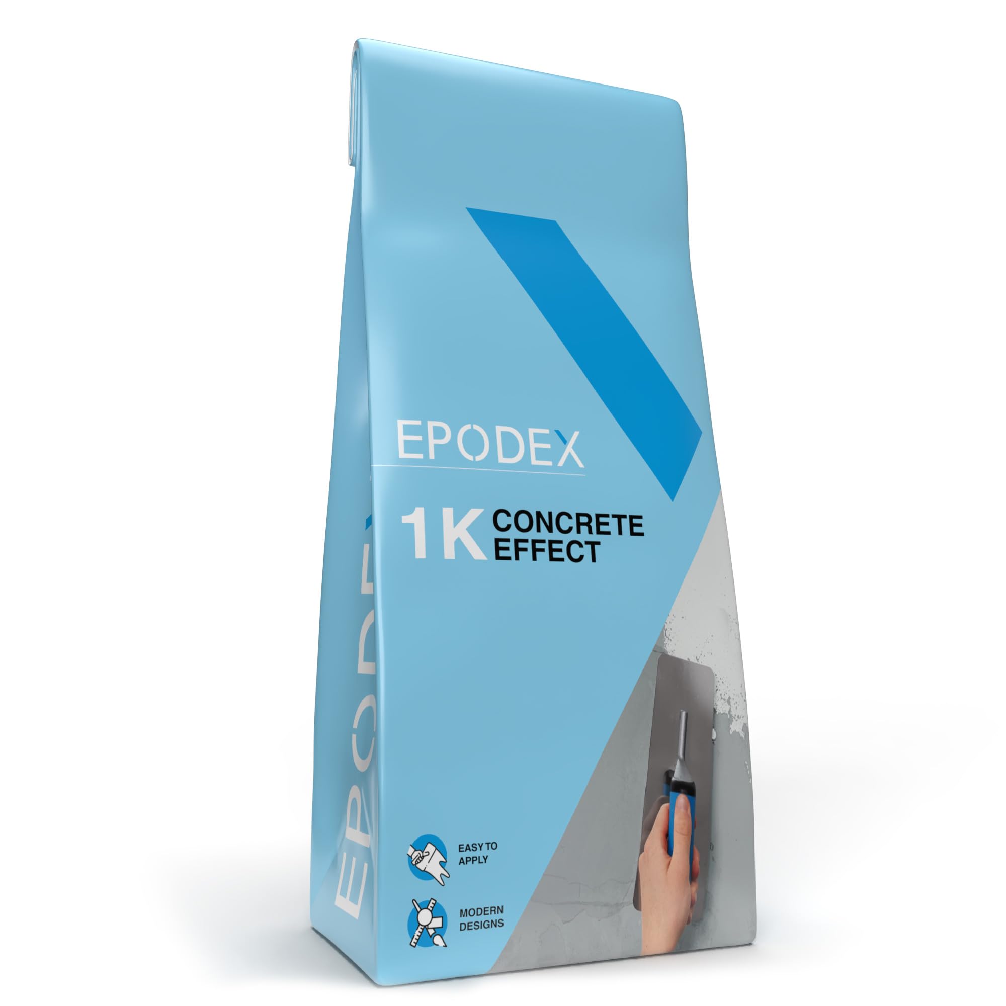 EPODEX CONCRETE EFFECT Concrete Look Render & Textured Plaster for Walls, Tiles & More - Indoor & Outdoor - 5 kg (5 m²) - Cappuccino