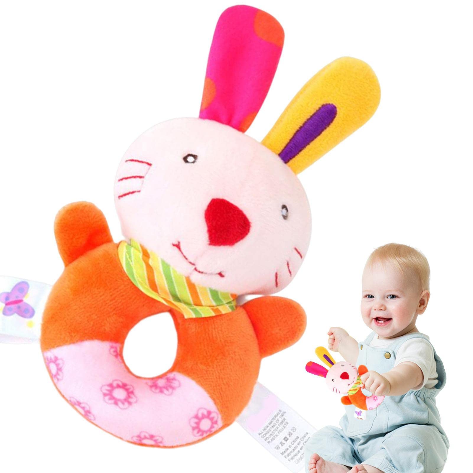 Sonajero de peluche para bebé | Sonajero de peluche suave,Sonajero de juguete con sonido de mordedor, juguetes de agarre manual para el desarrollo, juguetes para bebés, sonajeros para bebés Puzzlegame