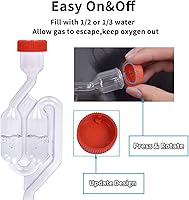 Vista 2 de Esclusas para fermentación [6 unidades], kit de esclusa de fermentación, alta transparencia, forma de S de doble burbuja con 12 ojales perforados