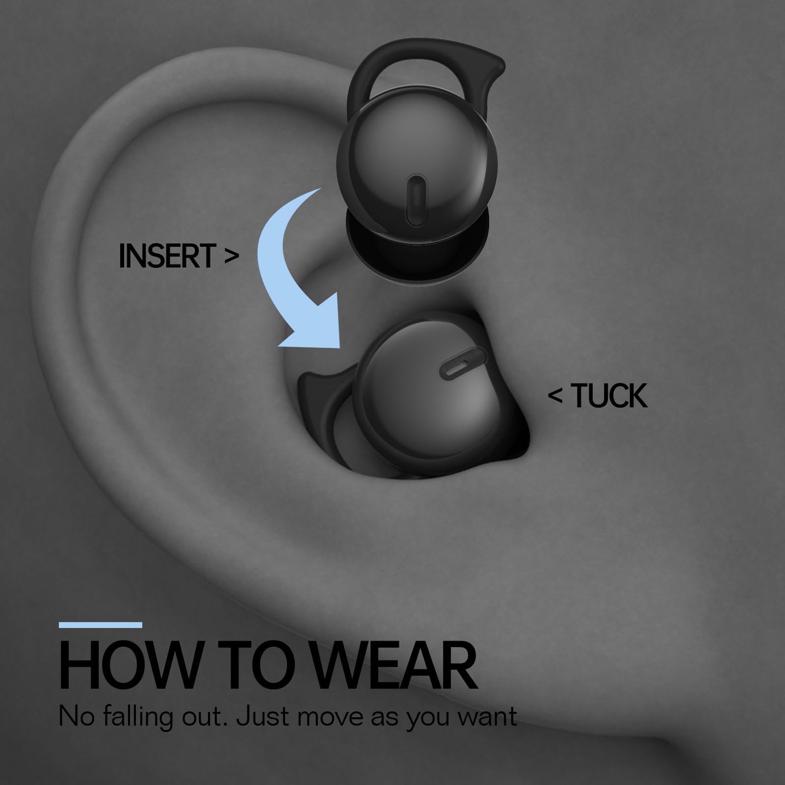 Auriculares invisibles para dormir, auriculares para dormir de lado, cómodos auriculares para dormir con bloqueo de ruido, auriculares inalámbricos Bluetooth 5.3, auriculares intraurales para