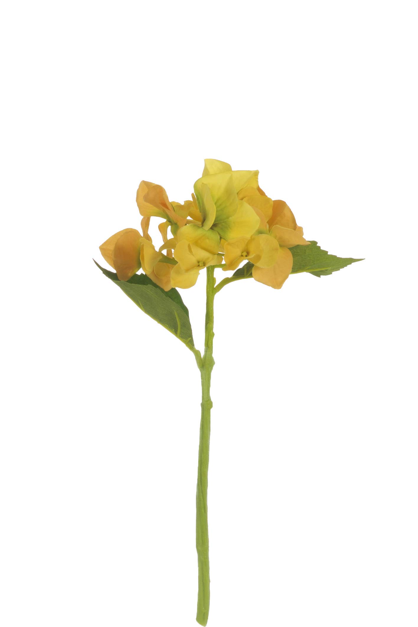Express Flor 12 Artificial Silk Hydrangeas 33 cm Yellow