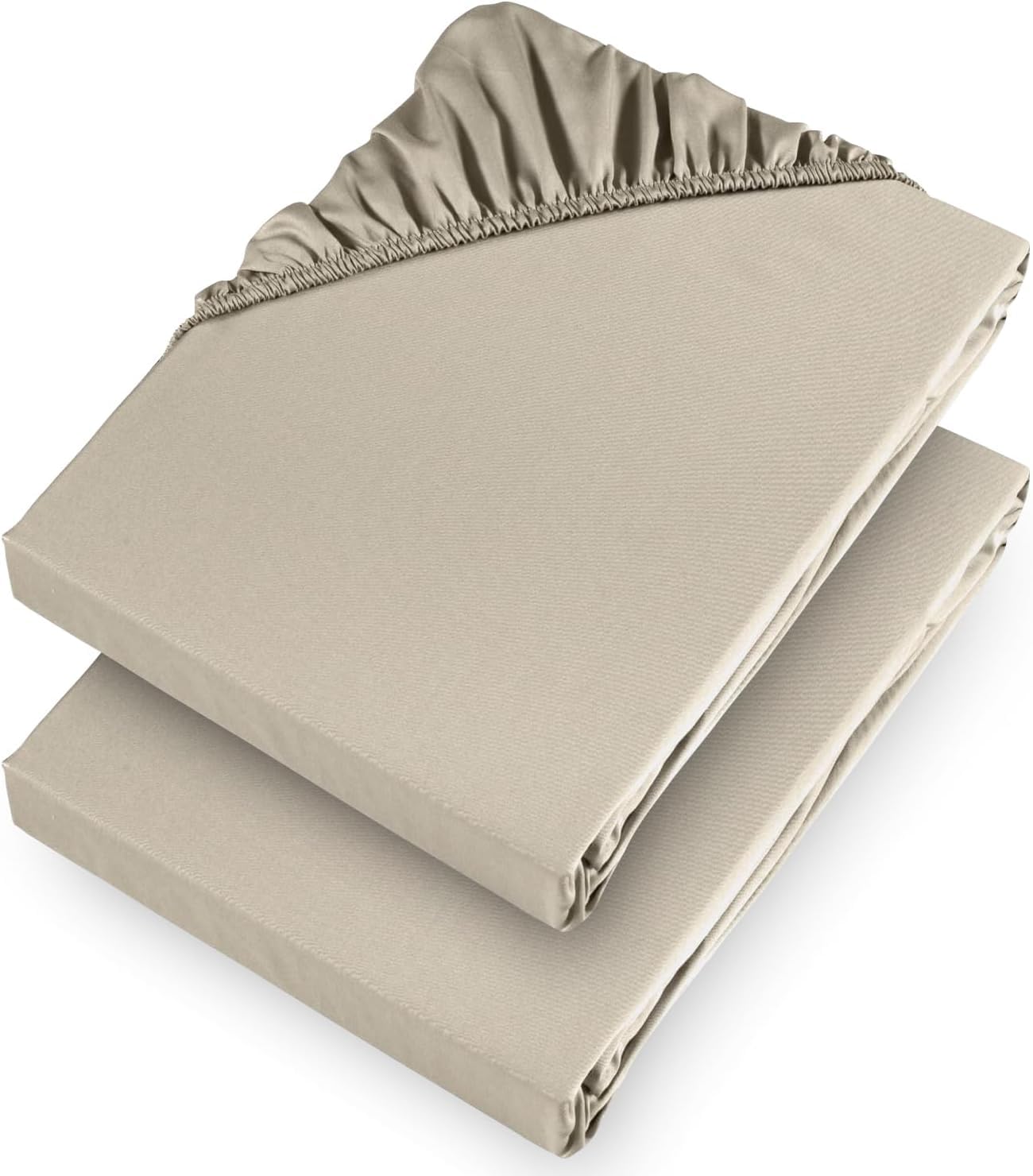 Aspire Homeware Small Double Fitted Sheet - 25cm Deep 2 Pack (Cream)