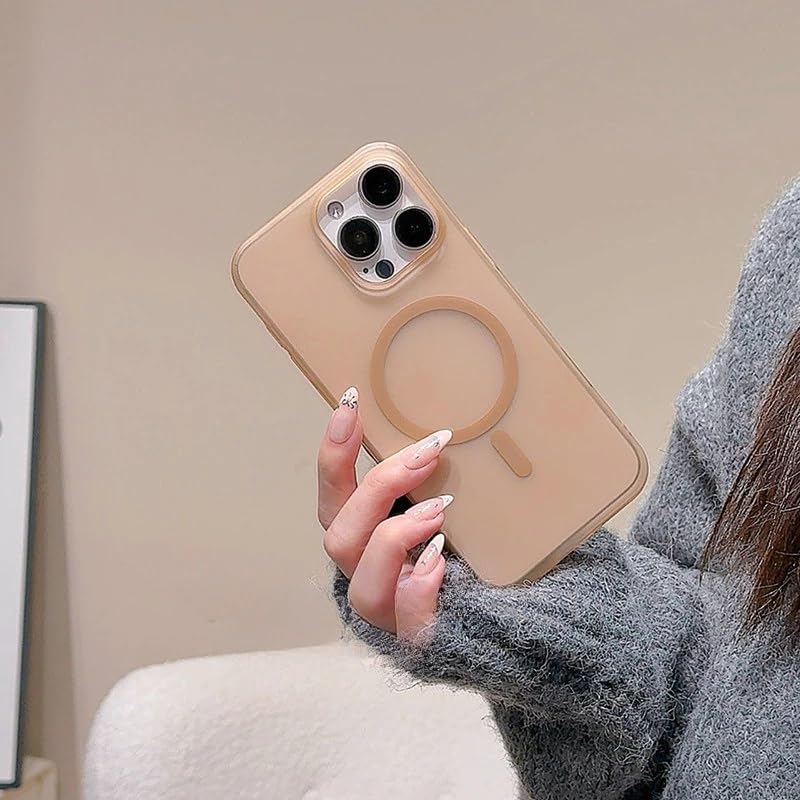 Image of COVERLY Luxurious Magnetic Frosted Mist Wireless Charging iPhone 12 Pro Hard PC Phone Case, Cool Anti-Fingerprint Semi-Transparent Shockproof Matte Paper Back Phone Protector for Apple iPhone 12 Pro