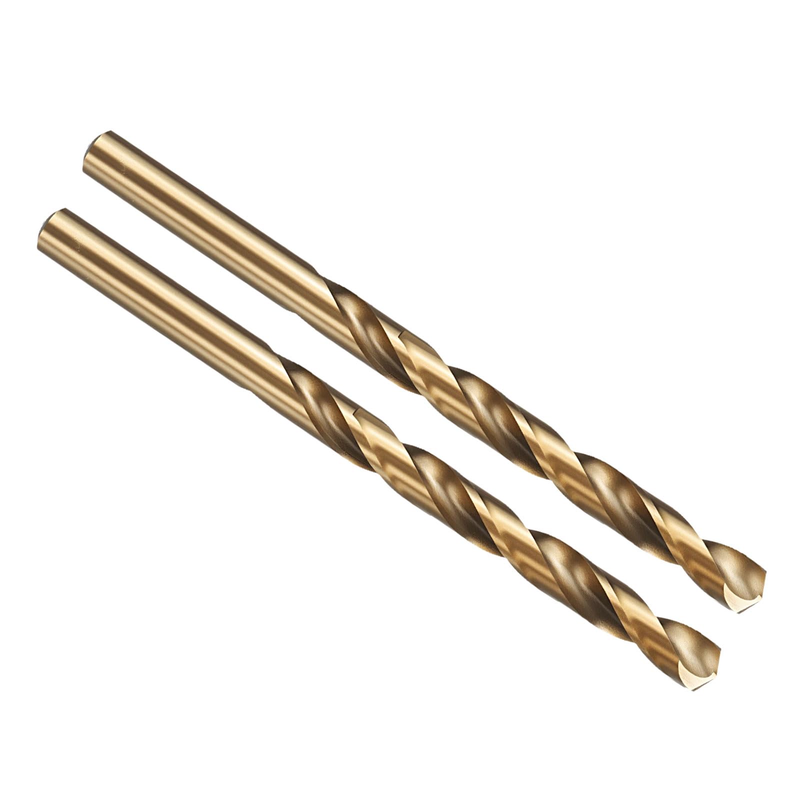 PATIKIL m Drill Bit, Jobber Straight Shank M35 Cobalt 5% High-Speed Steel 135° Gold Finish for Stainless Steel Hard Metal - 2 Pack