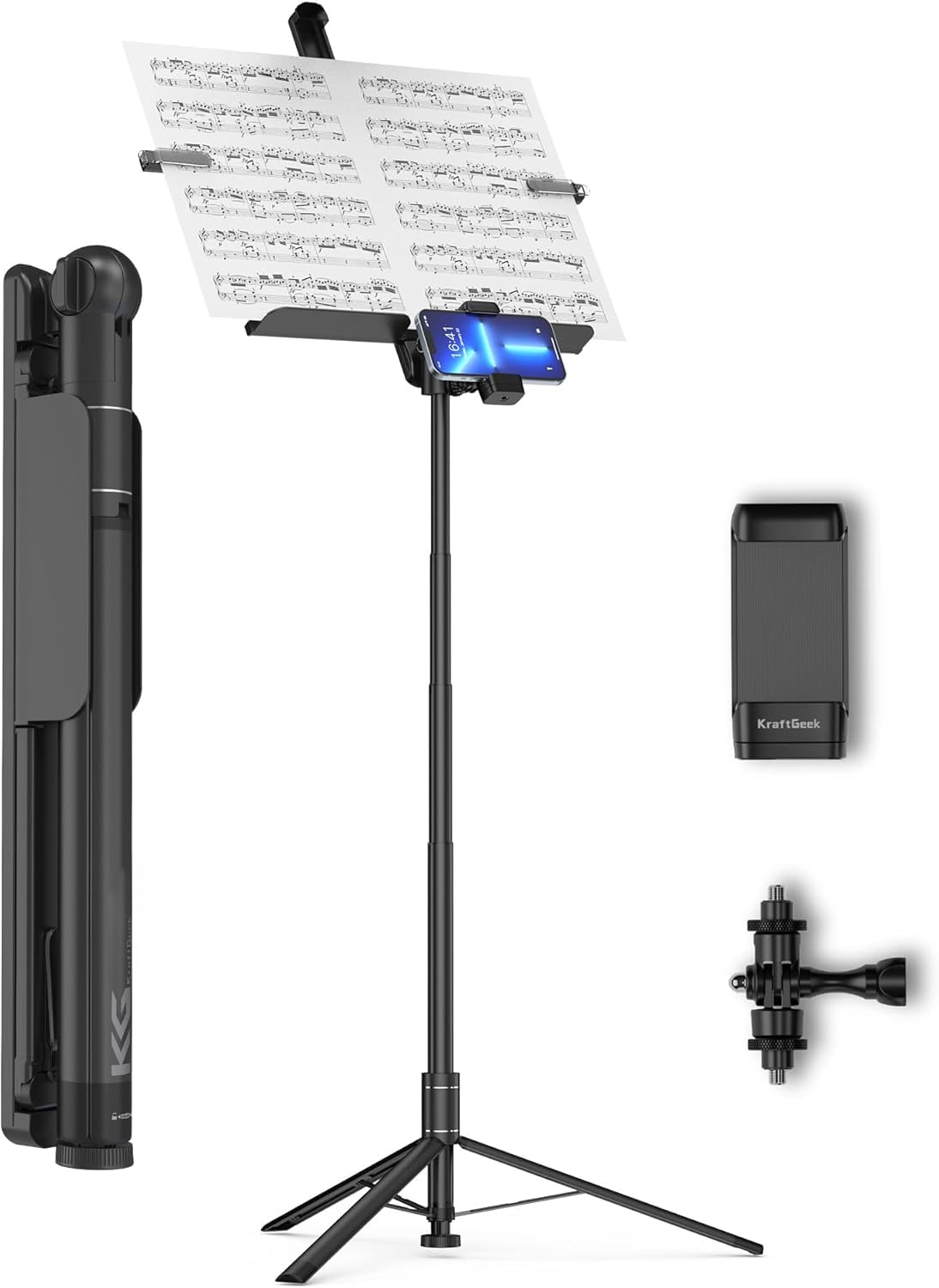 KraftGeek Atril Musica para Partituras con Soporte Movil para Trípode