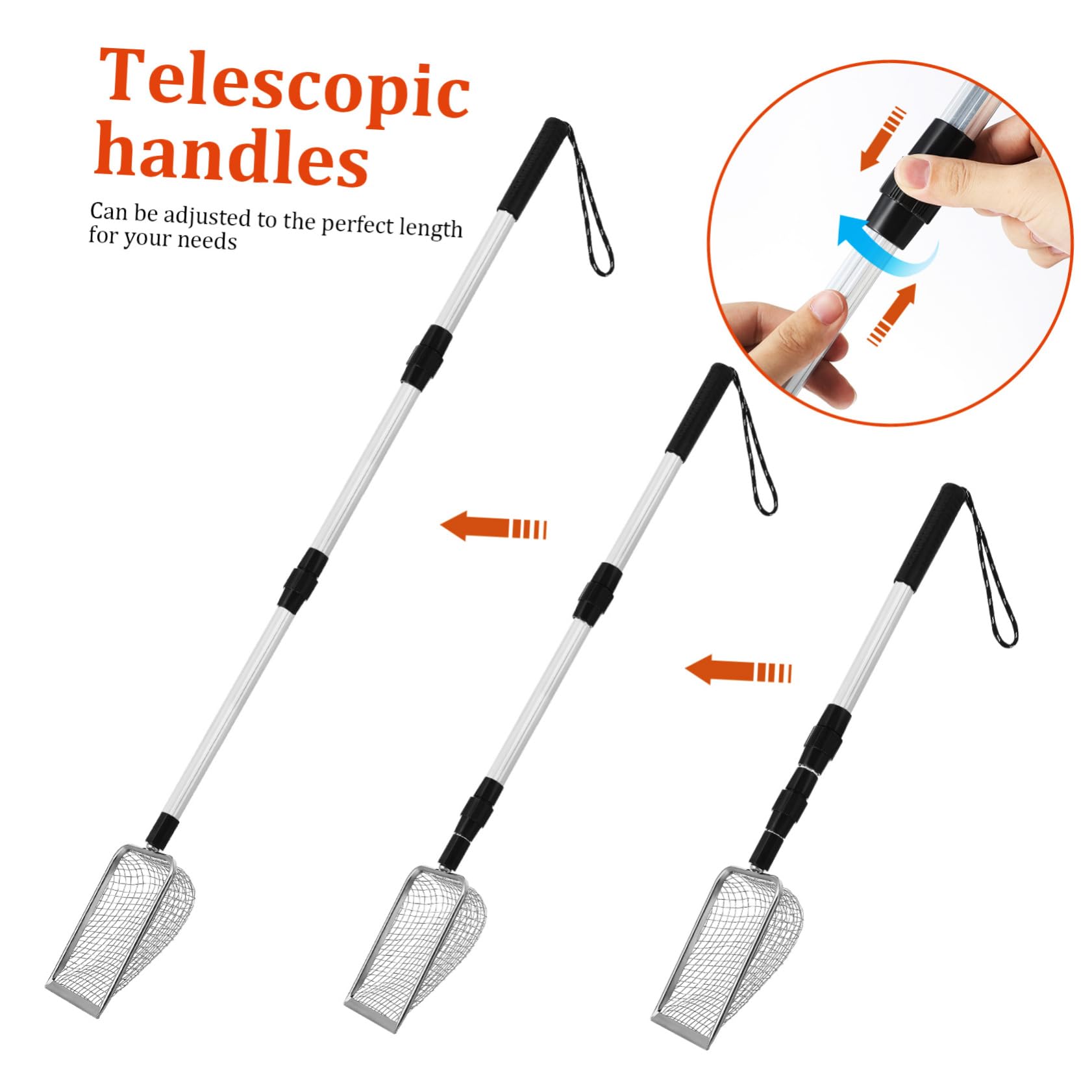TOYANDONA 2 Pièces Pelle à Litière pour Chat avec Poignée et Maillage Dense Outil de Nettoyage pour Boîte à Litière Noir