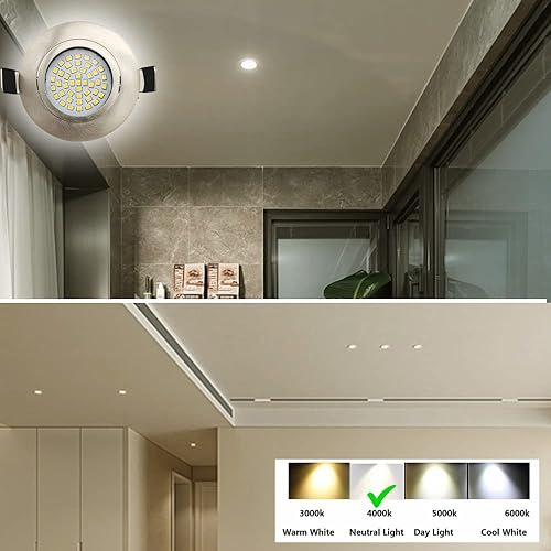 Miniatura 7 de Luz LED regulable de 3 vías, 10, 30, 60 W, equivalente a las luces LED para latas, marco de retroajuste, marco de cardán de 3 pulgadas, luces