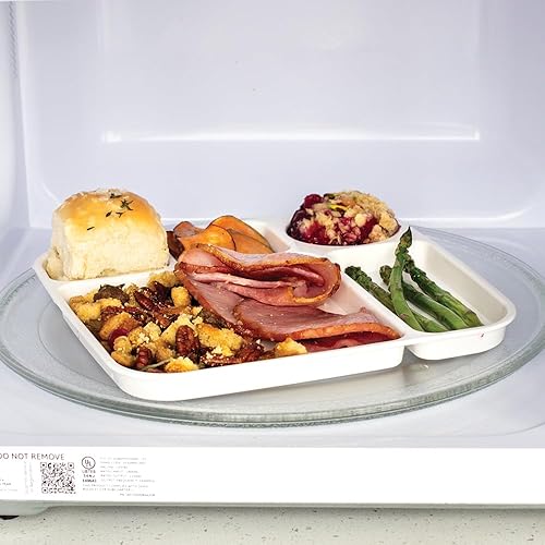 Miniatura 3 de Nordic Ware Bandeja dividida para comidas, juego de 2, color blanco, polipropileno apto para microondas