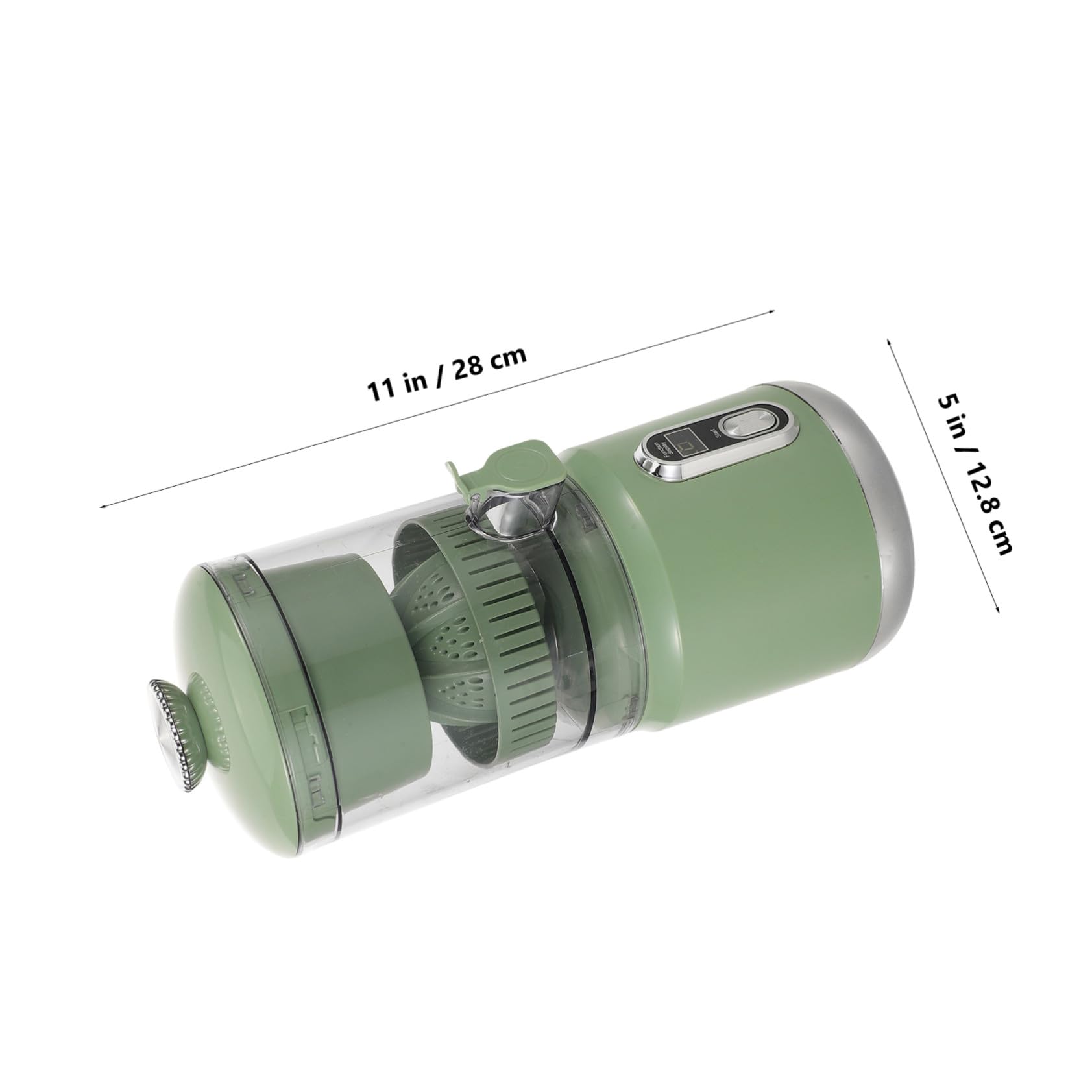 Exprimidor de Cítricos Eléctrico Portátil Verde de Plástico 600 Ml | Separación Automática de Pulpa, Tecnología de Prensado, Uso en Hogar y Viaje