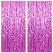 2 Pack Hot Pink Backdrop Curtain Party Streamers Hot Pink Birthday Decorations Foil Fringe Photo Backdrop Party Supplies Fiesta Grad Party Decorations Theme Party Decor