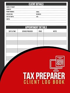 Tax Preparer Client Log Book: Cute Logbook Gift for Accountants and Bookkeepers to Record and Keep Track of Clients' Data, Appointments and Services Provided