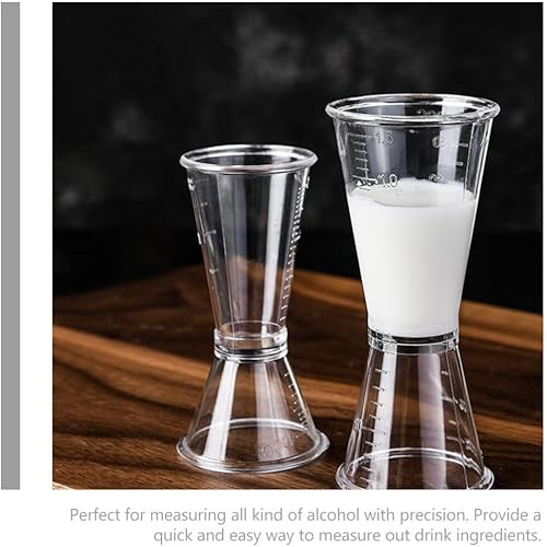 Miniatura 3 de Jigger de cóctel, 5 piezas, Jigger de bartend, doble jigger de plástico transparente, vasos de medición de licor, taza de medición de doble cabeza,