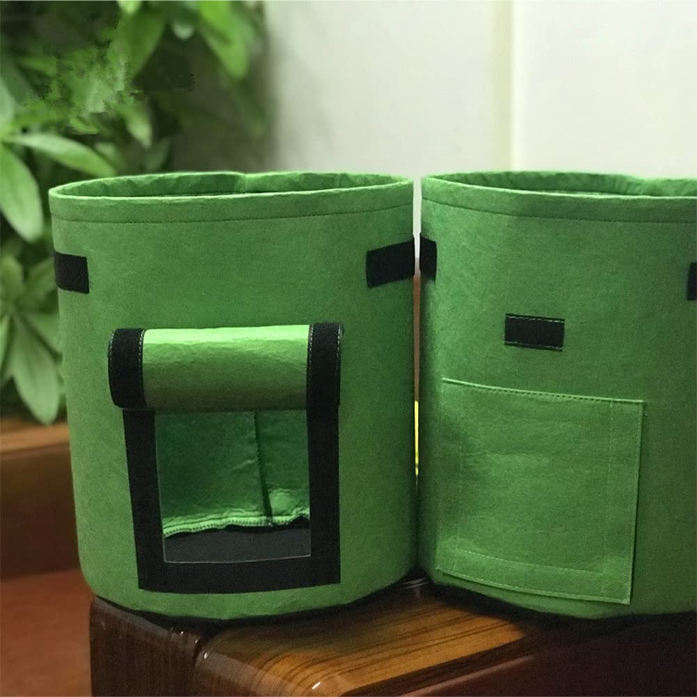 Paquete de 3 bolsas de cultivo de patatas de 15 galones de tela, macetas para cultivo de tomate, plantación de verduras, contenedor al aire libre, color negro