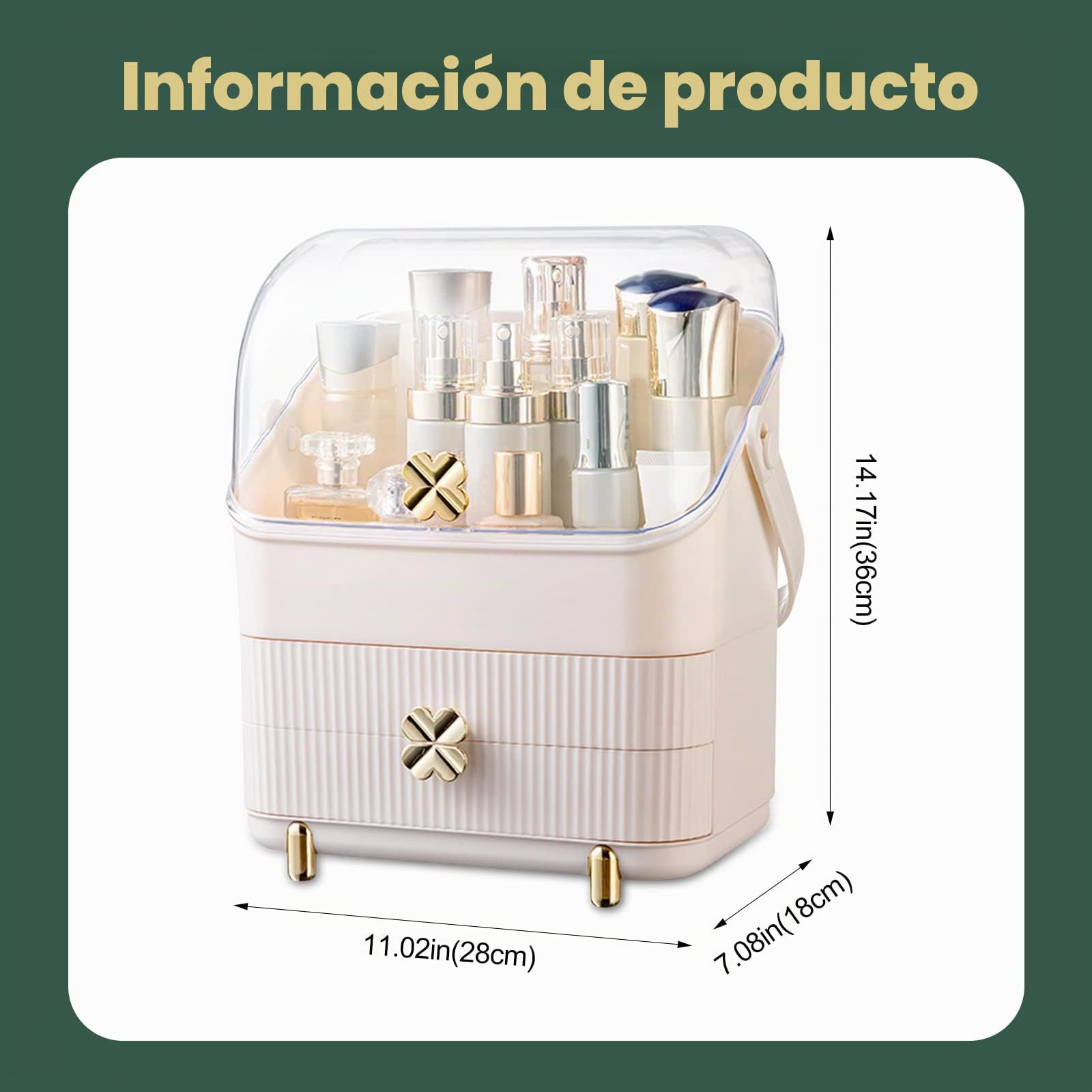 Galatée Organizador del Maquillaje,Cajas Almacenamiento Maquillaje,Organizador joyería multifunción,Cosméticos Joyería Organizador para cosméticos,lápices labiales,Pinceles Maquillaje（blanco - c）