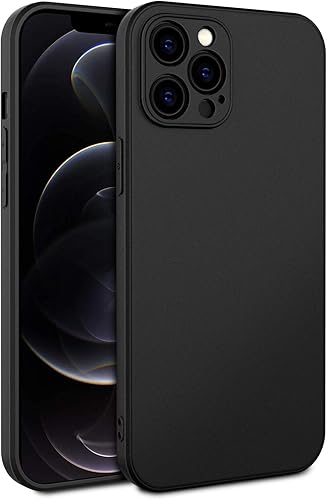 EasyAcc Funda delgada para iPhone 12 Pro Max, 6.7 pulgadas 2020 delgada negro mate TPU Phone 12 Pro Max, carcasa protectora de cuerpo completo,