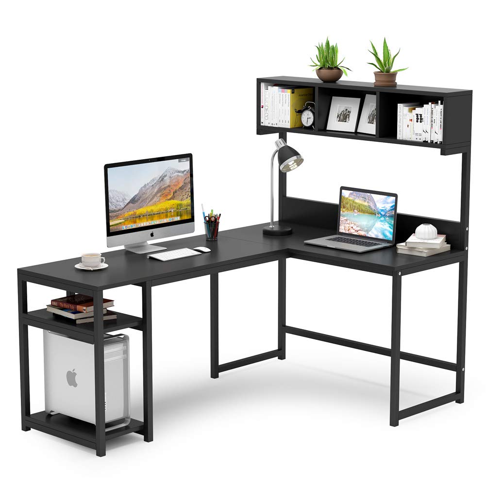 Buy Tribesigns LShaped Desk with Hutch, 68"Corner Computer Desk Gaming
