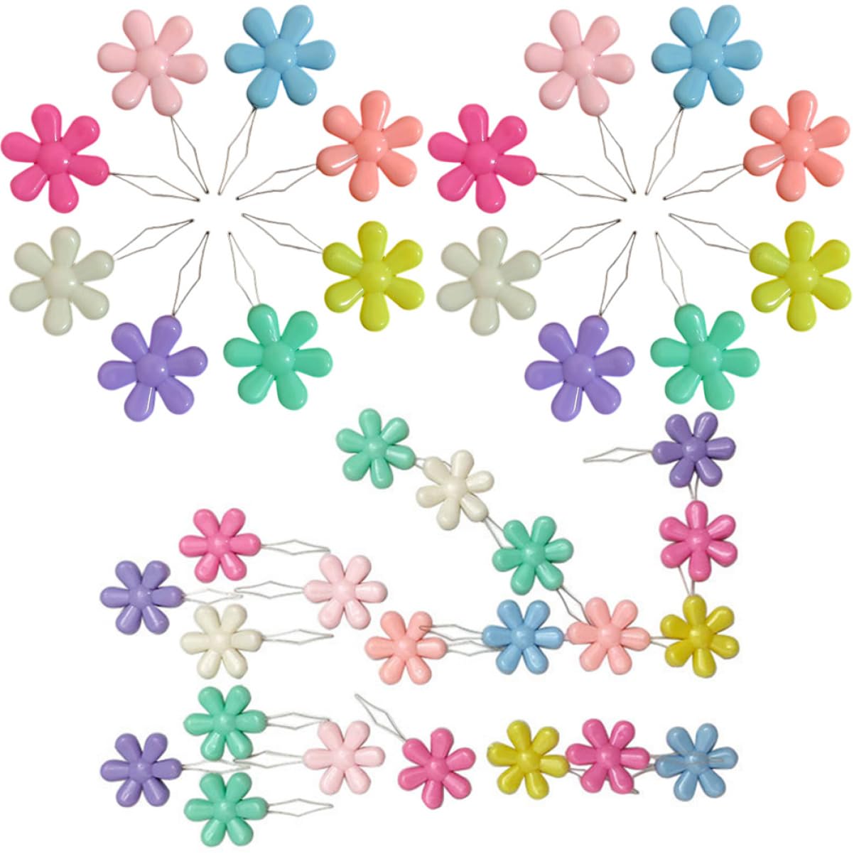 TEHAUX 200pezzi Fiori Colorati Needle Threaders Strumenti di Cucito Facili per Aghi da Ricamo e Macchina da Cucire Accessori Pratici per Progetti