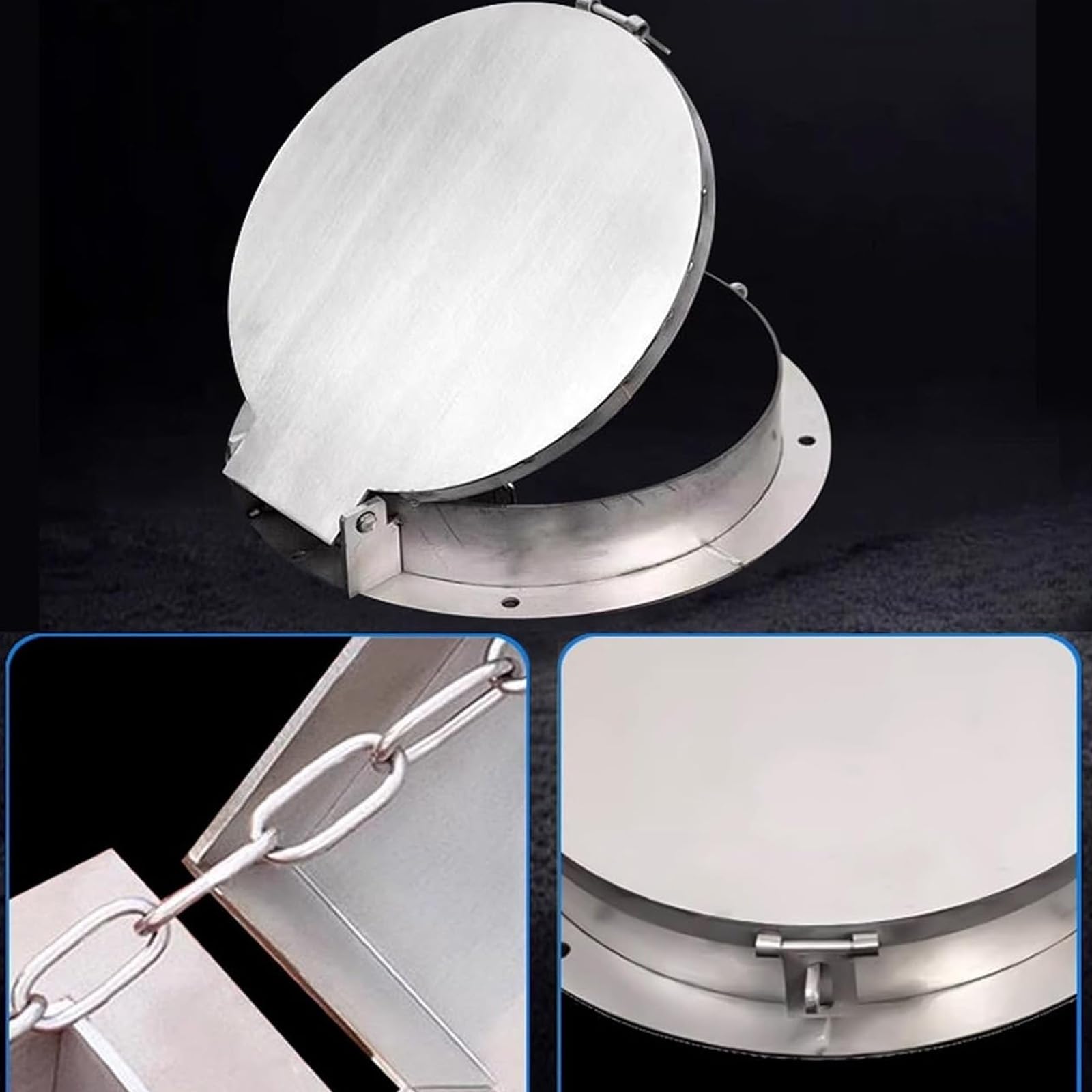 Coperchio per pozzetto di ispezione Rotondo in Acciaio con Chiusura a Chiave - Coperchio Resistente per pozzetto di ispezione per vialetti, Cortili e Applicazioni in Cemento - Design Sicuro
