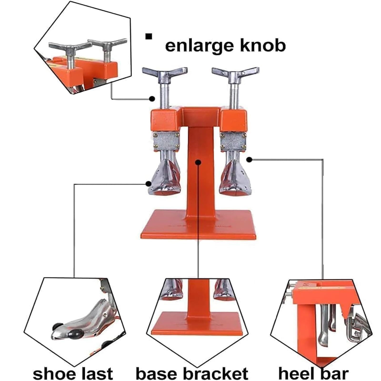 Macchina per barella per scarpe a due teste, barella per scarpe in alluminio, espansore manuale portatile per scarpe, lunghezza regolabile, macchina professionale per modellare le scarpe per uomini e