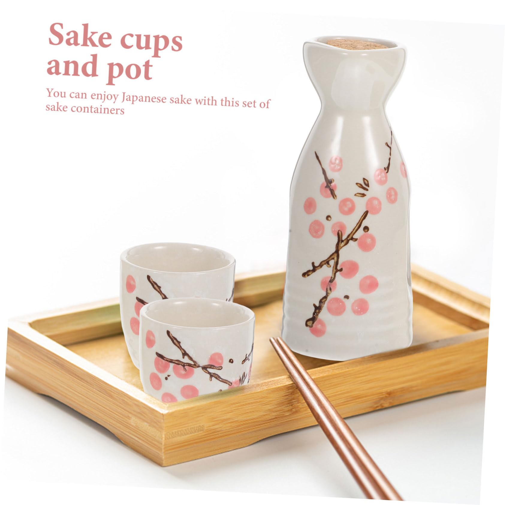 GALPADA Set di Sake Giapponese in Ceramica Rosso Brocca e Bicchieri Rotondi per Uso Domestico Superficie Liscia e Sensazione Confortevole per Occasioni Festive