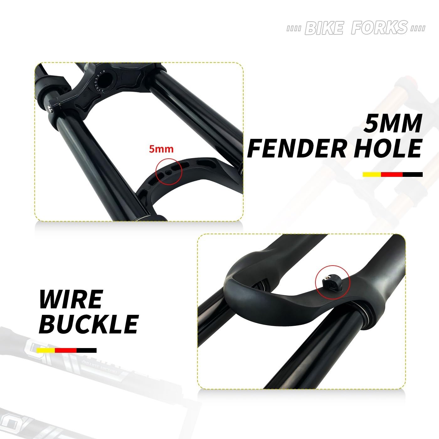 Horquilla de suspensión de bici de montaña 26" 27.5" 29" 9*100mm QR