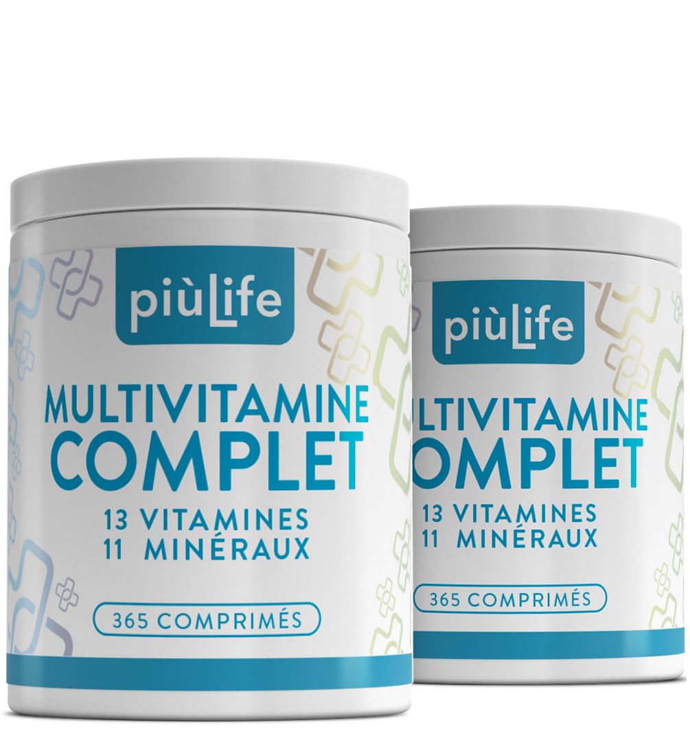 Multivitamines Et Minéraux 1 Par Jour PiùLife (lot de 2), Immunité Adulte Homme Femme Enfants, Vitalité Energie Defense, Hiver, Vitamine D B C Calcium Zinc Fer Magnesium | Immunité Adulte Homme Femme Enfants, Vitalité Energie Defense, Hiver, Vitamine D B