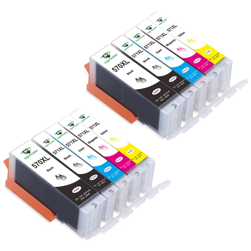 Supricolor Compatible Canon PGI-570xl CLI-571xl Ink Cartridges, Replacement for PGI-570 CLI-571 Use with Canon PIXMA MG5750 MG5751 MG5752 MG5753 TS5050 TS5051 TS5053 TS5055 MG6850 10-Pack