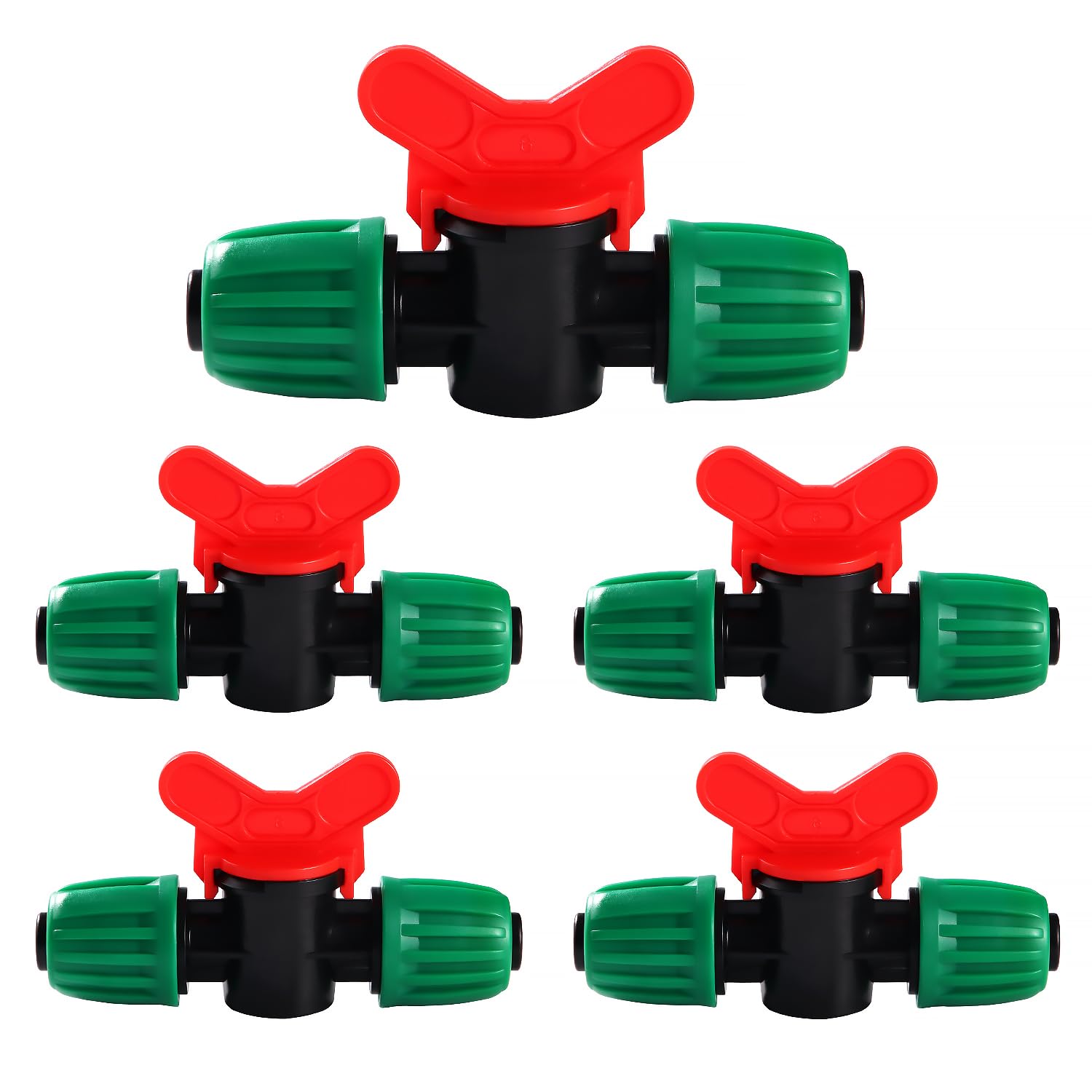 VooGenzek 10 Piezas Accesorios de Riego Tapones de Extremo para Tubos 16mm, Adaptador de Riego por Goteo, Conectores de Púas de Manguera para Sistemas de Riego, para Césped, Jardín (Negro) — view 8