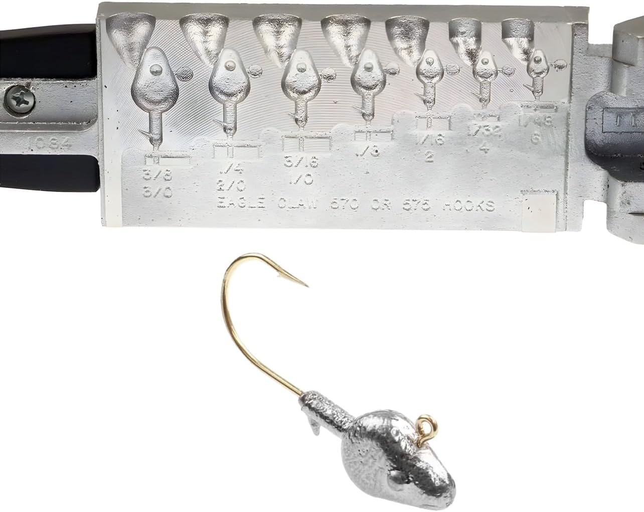 Do It Mold Minnow Head Jig Size 1/48, 1/32, 1/16, 1/8, 3/16, 1/4, 3/8 Oz Do it Mold (1084) JM-7-A Cavities 7 Total