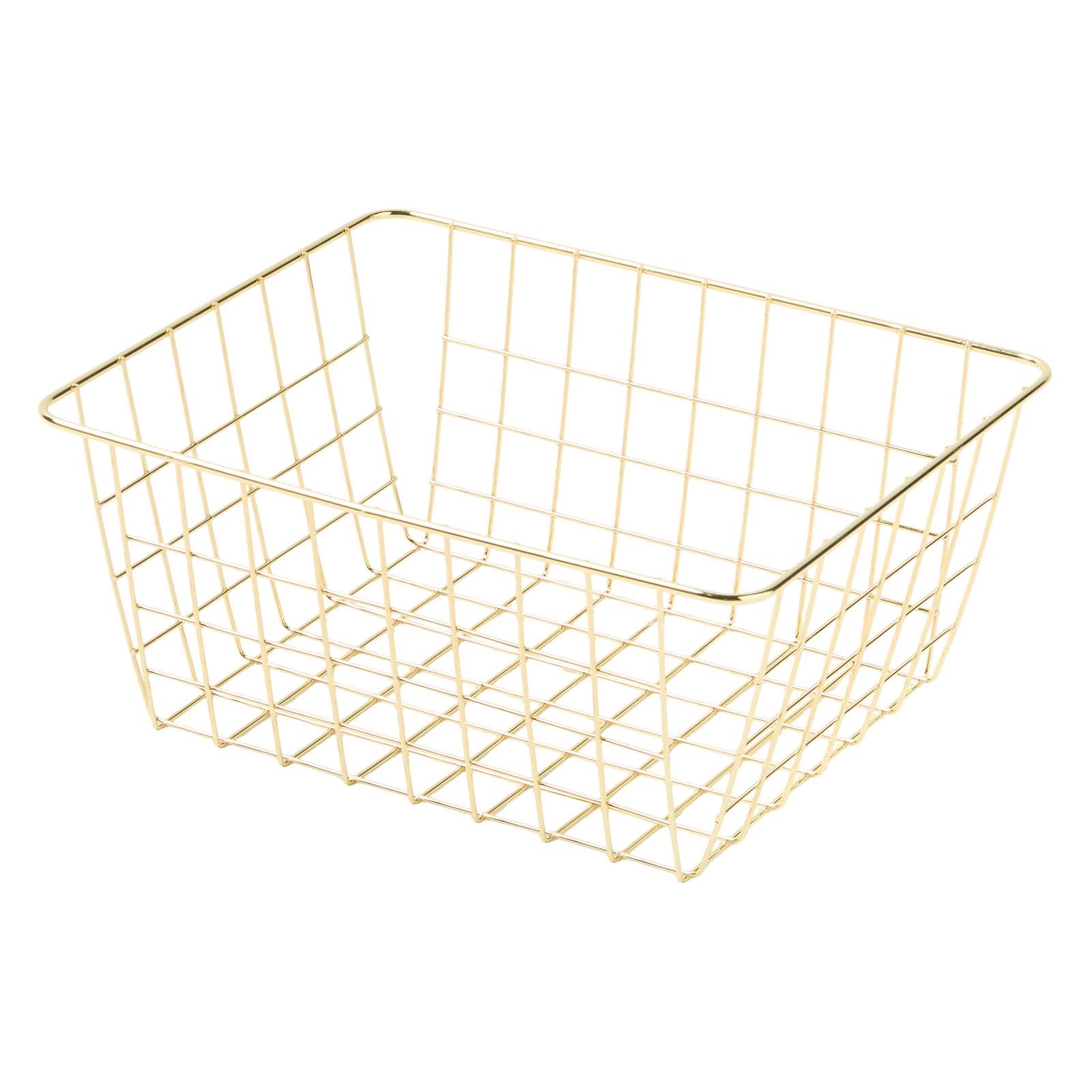 Ohs Gold 2 Pack Wire Storage Basket Small Kitchen Veg Rack Freezer Baskets,