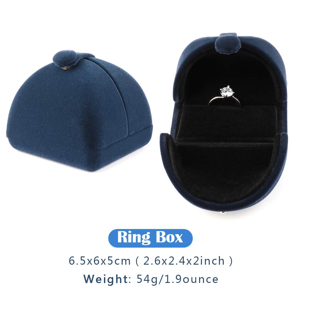 Boîte à Bagues En Velours Rolin Roly - Coffret Cadeau Bijoux, Bleu Royal, Présentation élégante